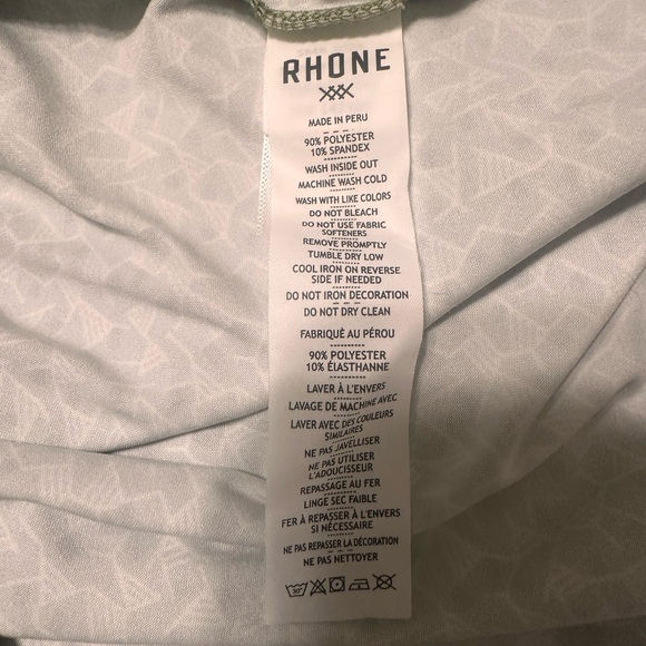 RHÔNE Golf Sport Mini Geo Print Performance Stretch Short Sleeve Polo Size XL - Picture 6 of 6